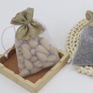 Linen Organza Patchwork Drawstring Gift Bag