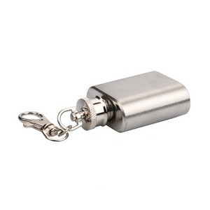 1 Oz Travel Whiskey Flask with Keychain