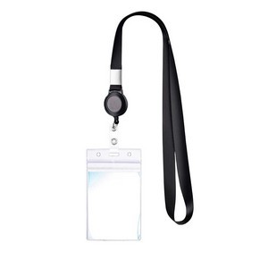 Card Holder with Retractable Reel and Lanyard