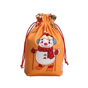Christmas Polyester Drawstring Pouch