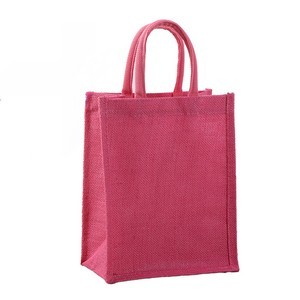 Jute Wine Bottle Gift Tote Bag with Removable Dividers