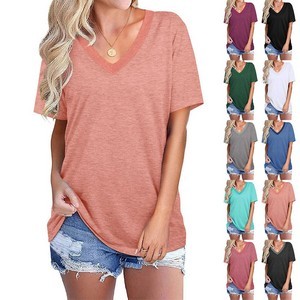 Ladies V-neck Short T-Shirt