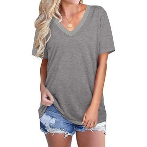 Ladies V-neck Short T-Shirt
