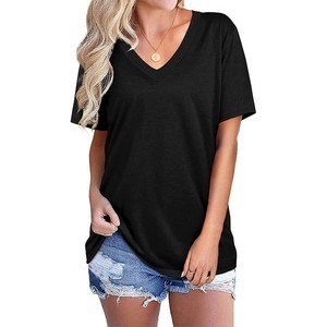 Ladies V-neck Short T-Shirt
