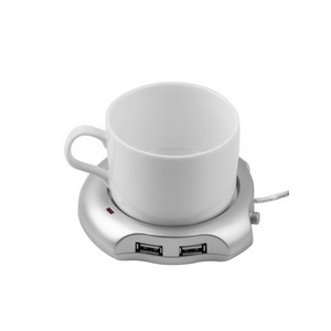 Cup Coaster Heater with 4 Port USB Hub