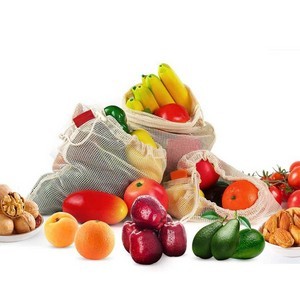 Cotton Mesh Drawstring Bag