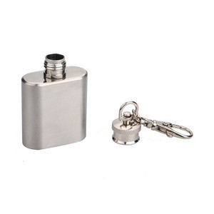 1 Oz Travel Whiskey Flask with Keychain