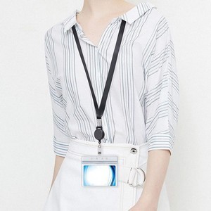 Card Holder with Retractable Reel and Lanyard