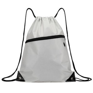Drawstring Backpack with Front Zip Pocket