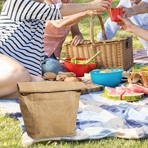 Insulated Waxed Canvas Lunch Bag