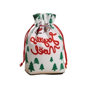 Christmas Polyester Drawstring Pouch