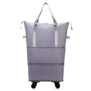Foldable Oxford Fabric Trolley Bag with Heavy Duty Wheels