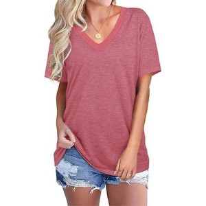 Ladies V-neck Short T-Shirt