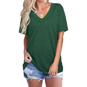 Ladies V-neck Short T-Shirt