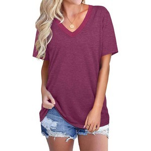 Ladies V-neck Short T-Shirt