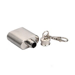 1 Oz Travel Whiskey Flask with Keychain
