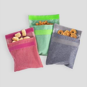 Reusable Bag with Magic Strip and Zip