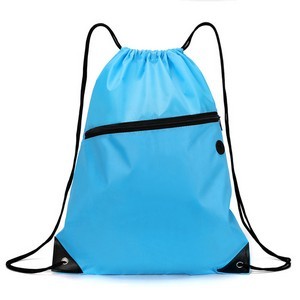 Drawstring Backpack with Front Zip Pocket