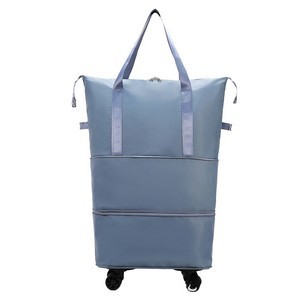 Foldable Oxford Fabric Trolley Bag with Heavy Duty Wheels