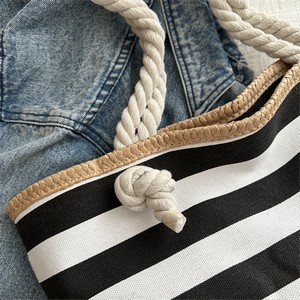 Canvas Striped Beach Bag