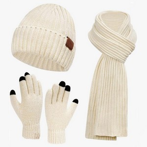 Polyester Winter Beanie Set