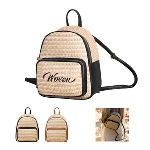 Straw Shoulder Backpack