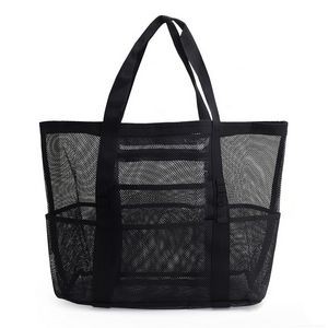 Large Capacity Mesh Bag with Splash-proof Zippered Pocket