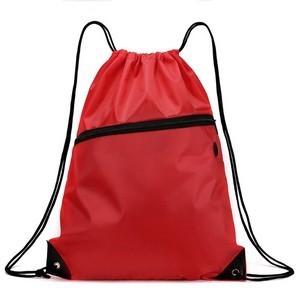 Drawstring Backpack with Front Zip Pocket