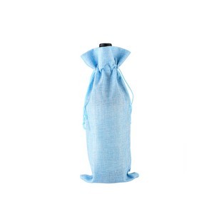 Reusable Burlap Wine Bottle Pouch