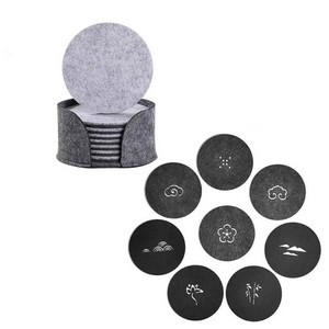 10-Pieces Felt Drink Coaster Set