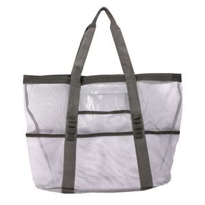 Large Capacity Mesh Bag with Splash-proof Zippered Pocket