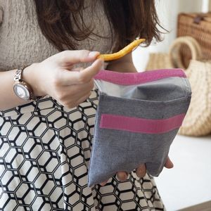 Reusable Bag with Magic Strip and Zip