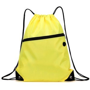 Drawstring Backpack with Front Zip Pocket