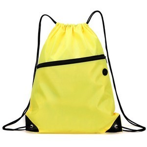 Drawstring Backpack with Front Zip Pocket