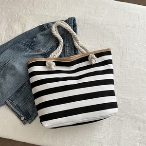 Canvas Striped Beach Bag