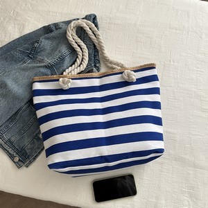 Canvas Striped Beach Bag