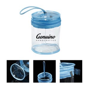 Transparent PVC Cylinder Drawstring Bag