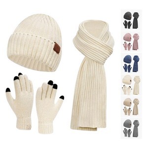 Polyester Winter Beanie Set