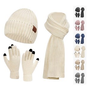 Polyester Winter Beanie Set