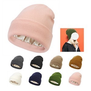 Satin Lined Winter Knit Cap