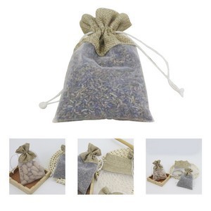 Linen Organza Patchwork Drawstring Gift Bag