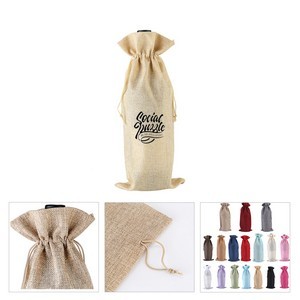 Reusable Burlap Wine Bottle Pouch