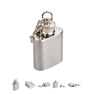 1 Oz Travel Whiskey Flask with Keychain