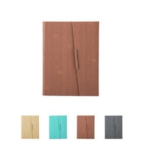 PU Leather Binder Notebook with Pen Holder & Card Pockets