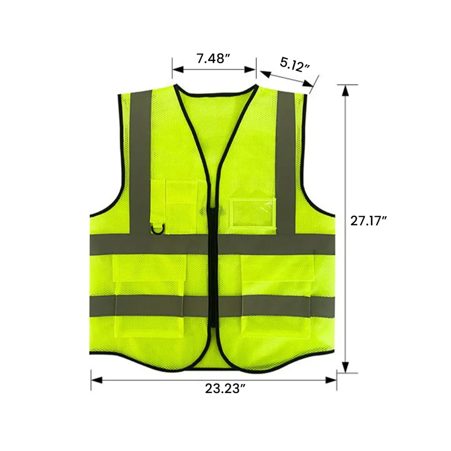 Custom High-Visibility Reflective Safety Vest with Multi-Pockets