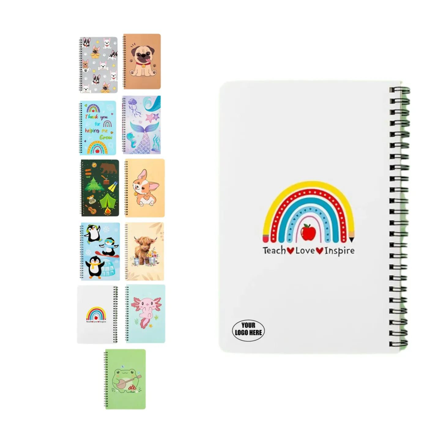 Custom Spiral Notebook with Cartoon Design