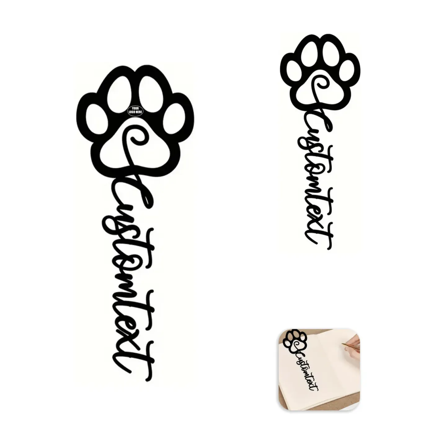 Custom Pet Paw Page Marker
