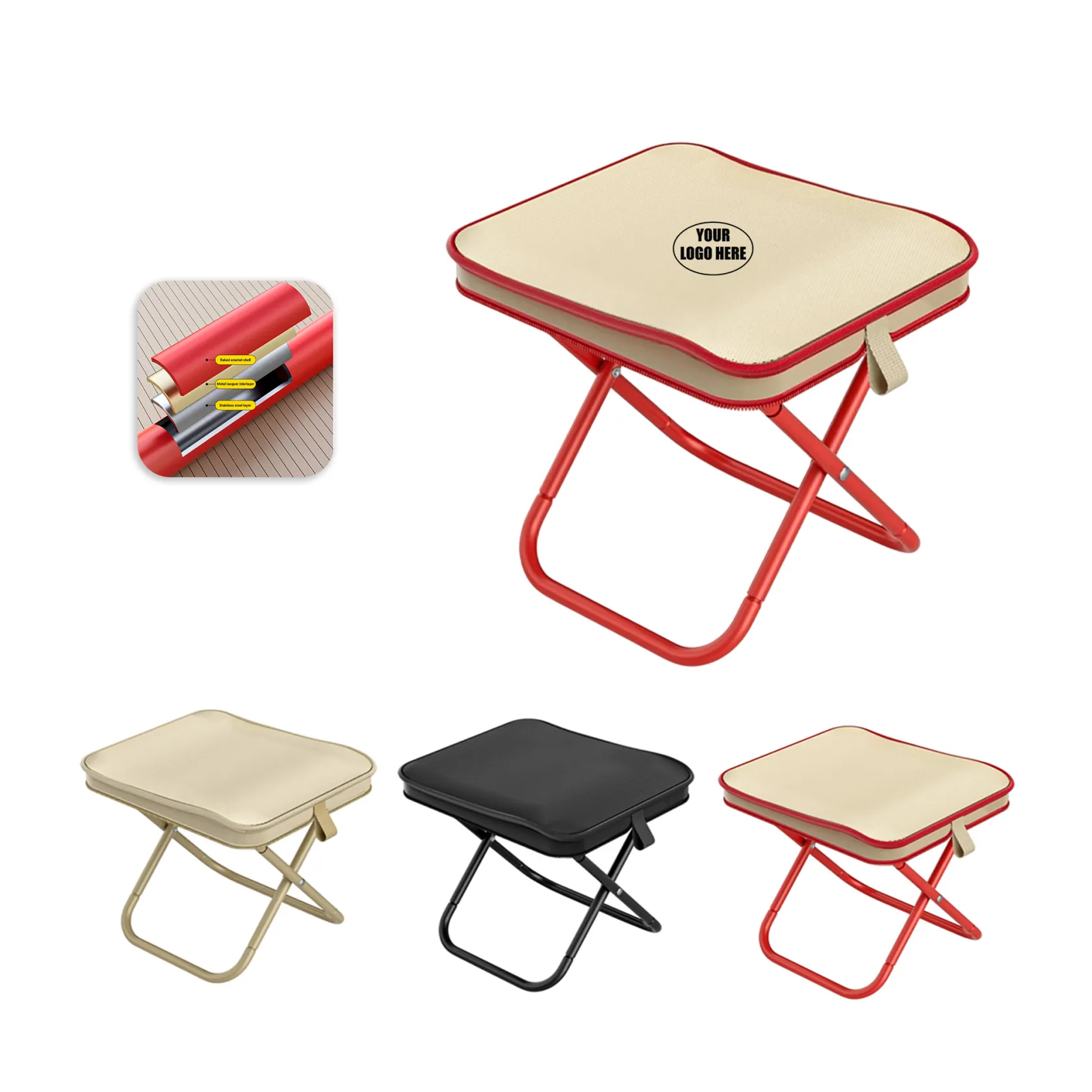 Foldable Outdoor Stool with Storage