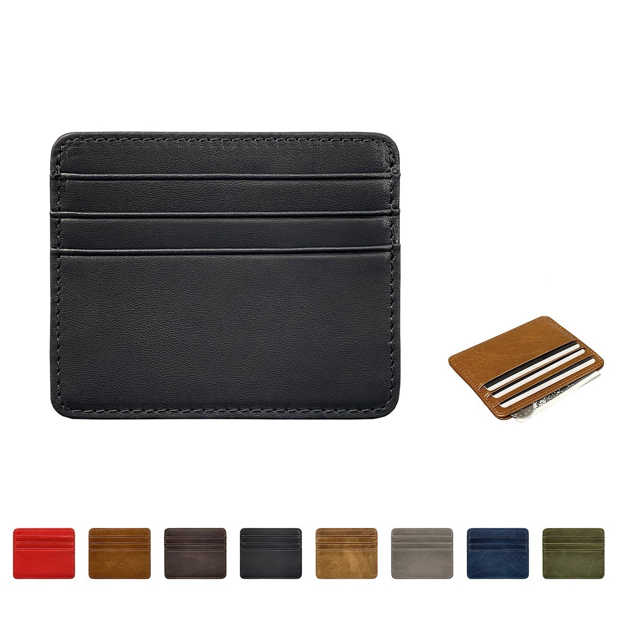 Slim RFID Blocking Leather Card Wallet