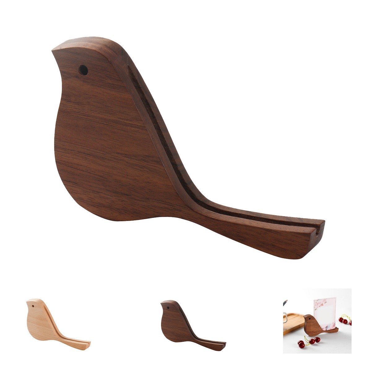 Wooden Bird Shape Desk Card Holder